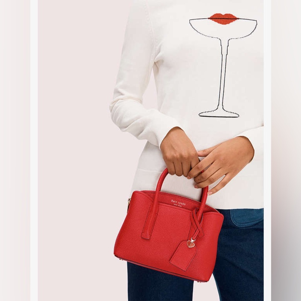 ‼️Kate Spade Margaux Red Leather Mini Satchel Crossbody Bag - Picture 3 of 13
